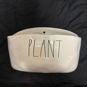 RAE DUNN PLANTER Artisan Collection wall-mount GLAZED CERAMIC white